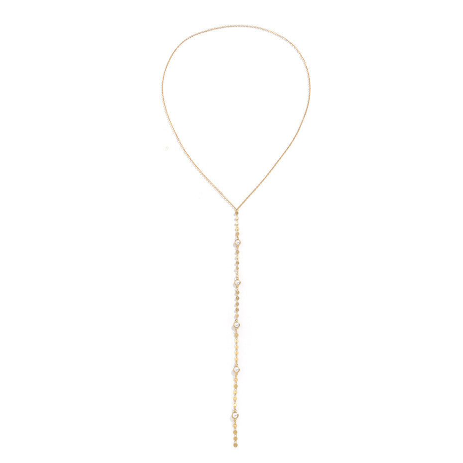 Erika Long Tassel Pendant Chest Chain Necklace