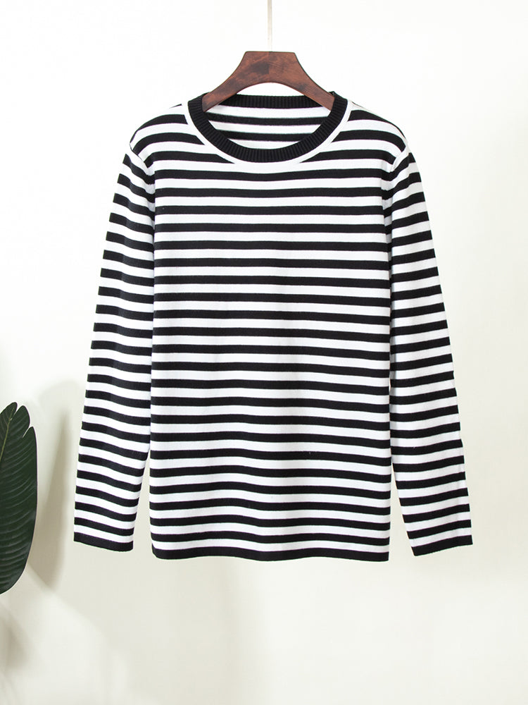 Rita Loose Casual Knitted Stripe Women Sweater