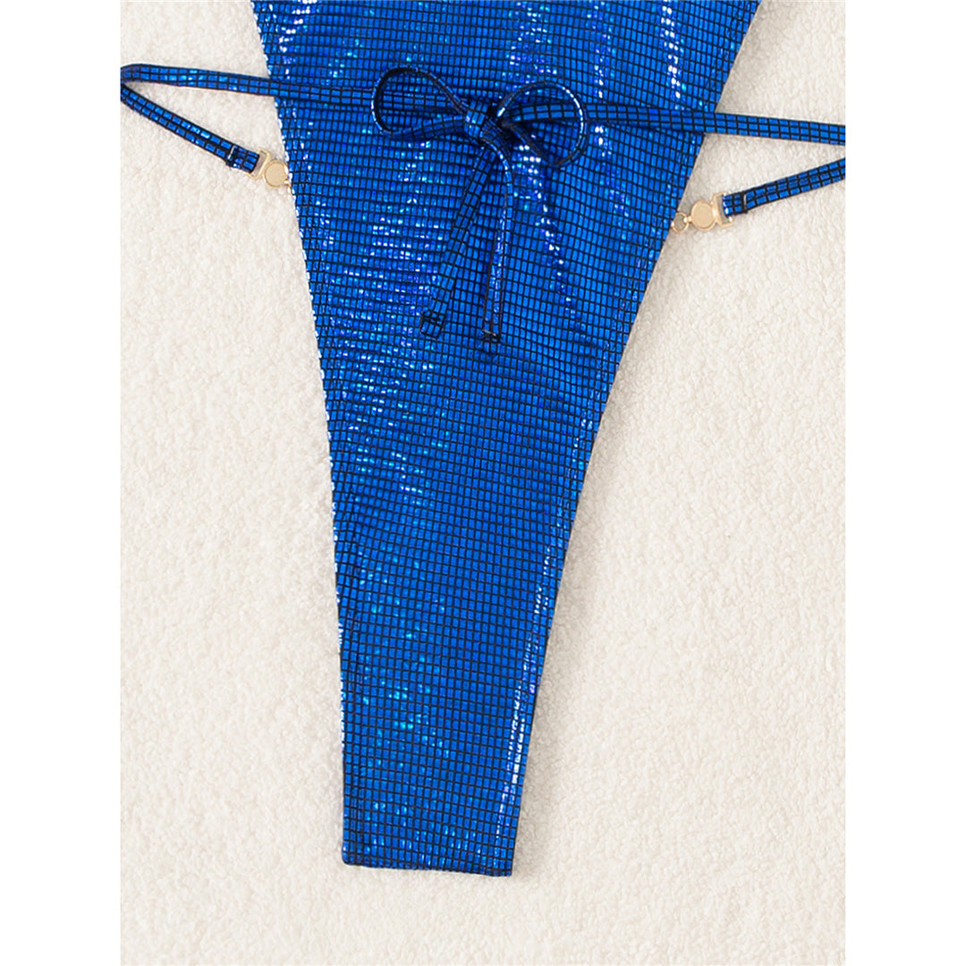 Betty Diamond Rhinestones Extreme Mini Thong Halter Monokini