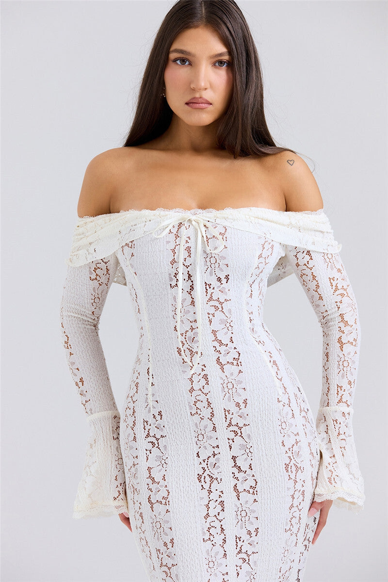 Regina Lace Off-shoulder Sexy Maxi Dress