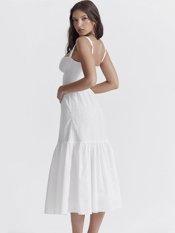 White spaghetti strap dress for women, little white dress  A59 main image 0