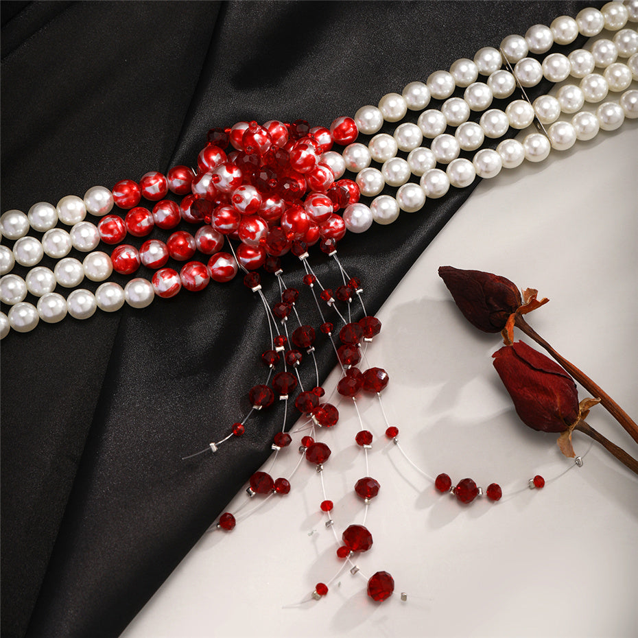 Louisa Vintage Red Blood Necklace