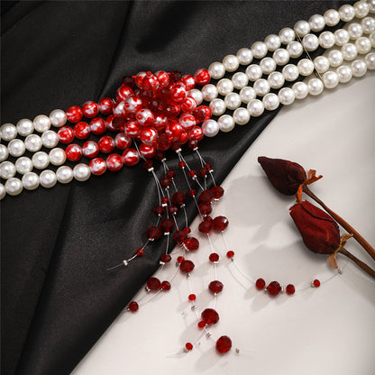 Louisa Vintage Red Blood Necklace