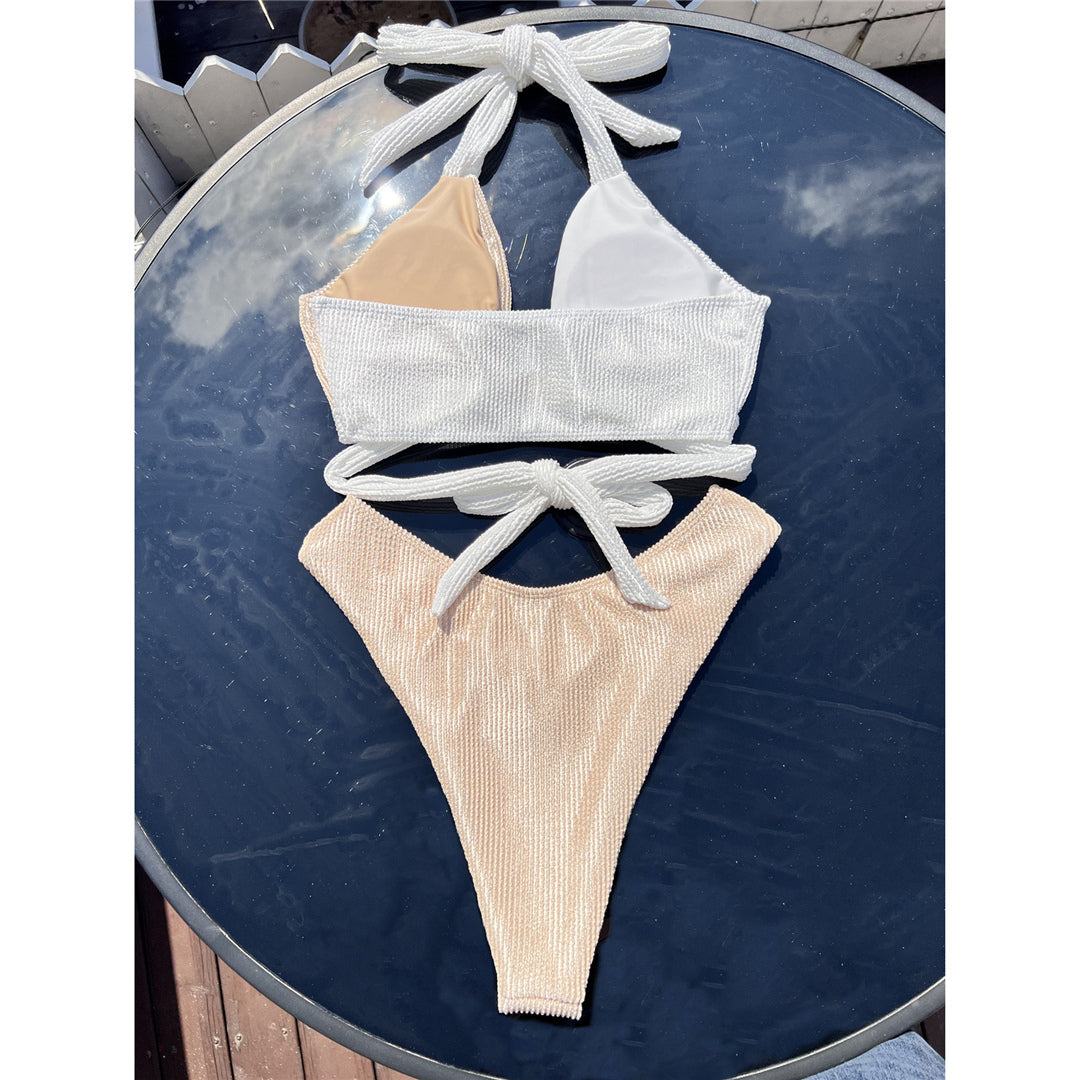 Veronica Splicing Wrinkled Crinkled Bikini