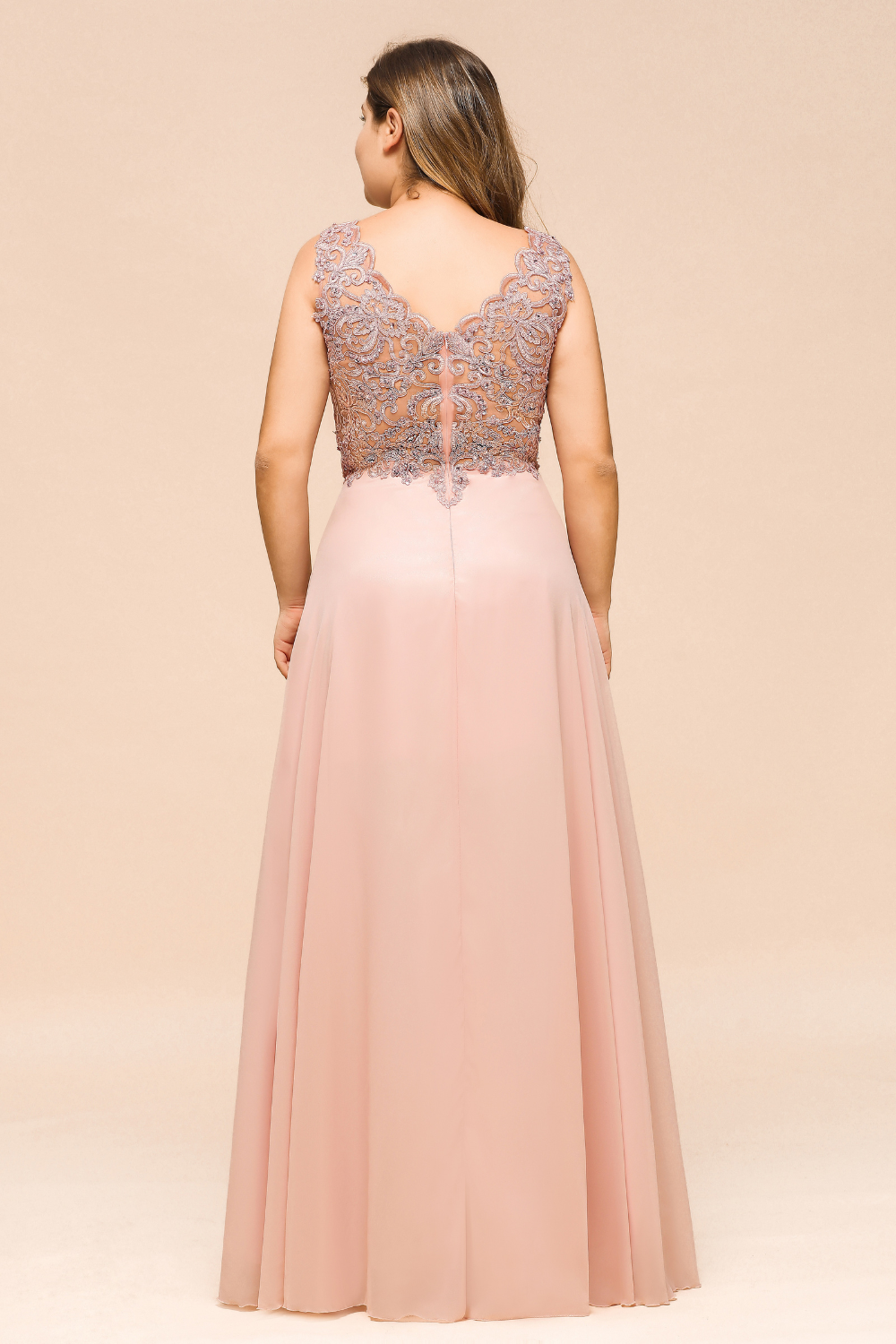 V Neck Lace Prom Dress