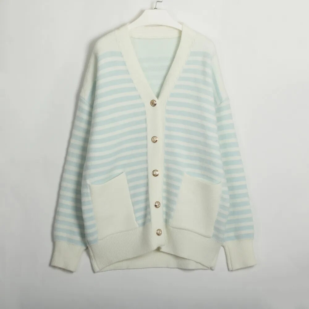 Pamela Cosy Fashion All-match Patchwork Style Women Sweater