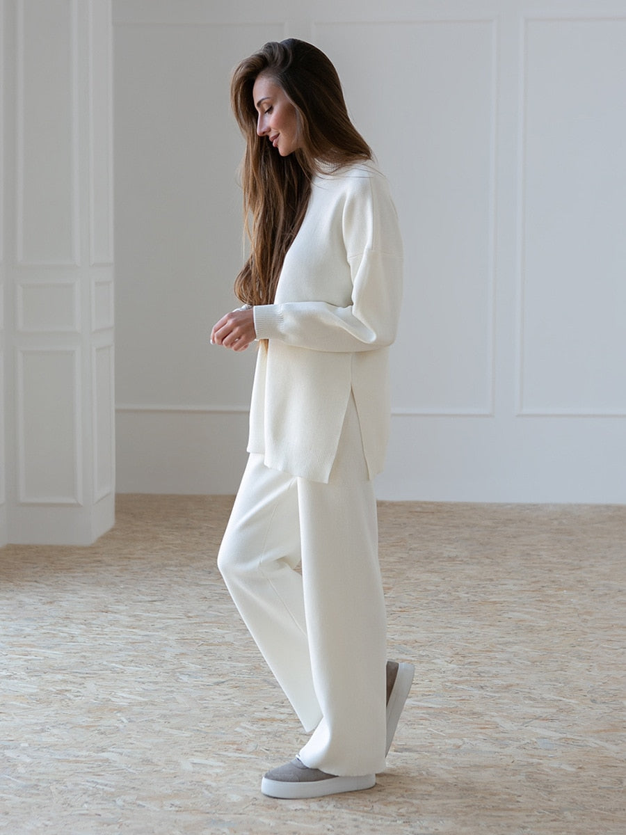 Jasmine Half Turtleneck Sweater & Wide Leg Pants