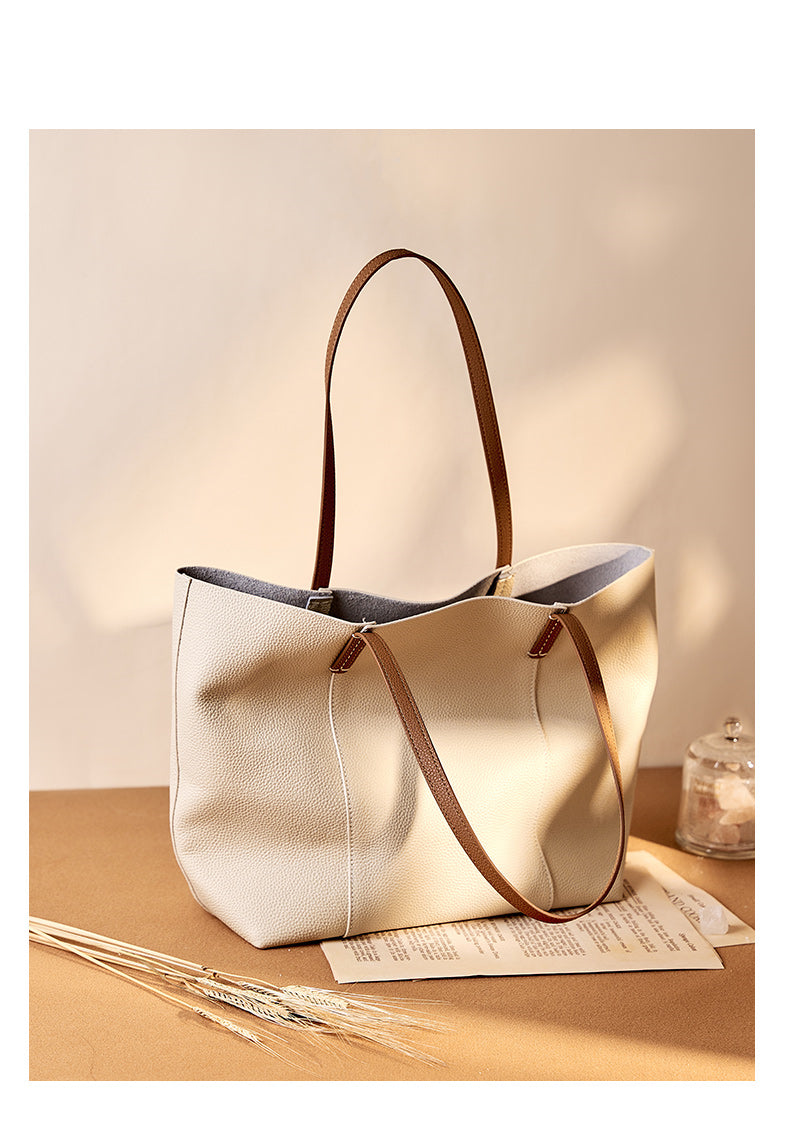 Grace Woman Leather Large Shopper Tote Bag