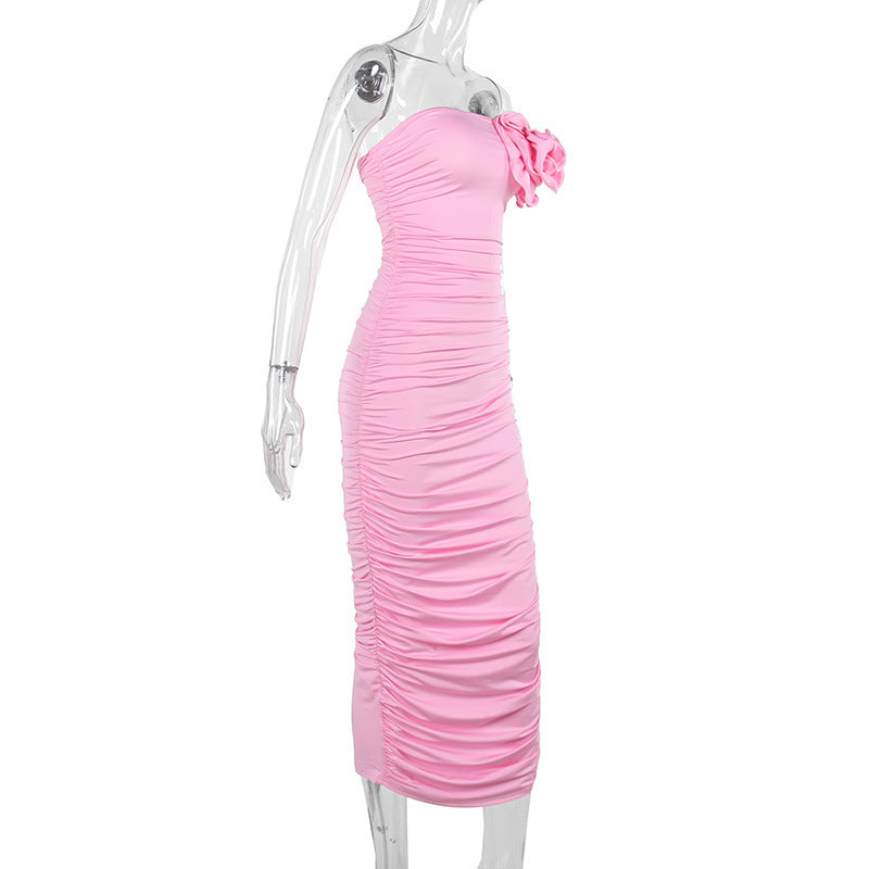 Lydia Flower Strapless Bodycon Maxi Dress