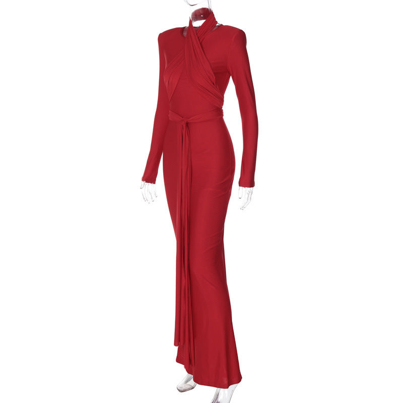 Vanessa Long Sleeve Bandage Maxi Dress