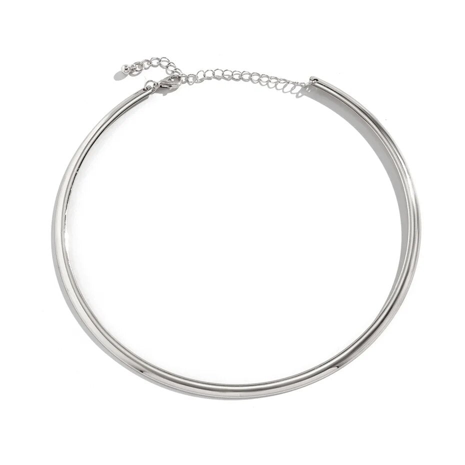 Whitney Vintage Iron Metal Torques Choker Necklace