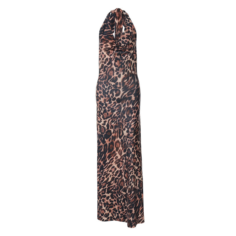Vanessa Leopard Print Sexy Maxi Dress