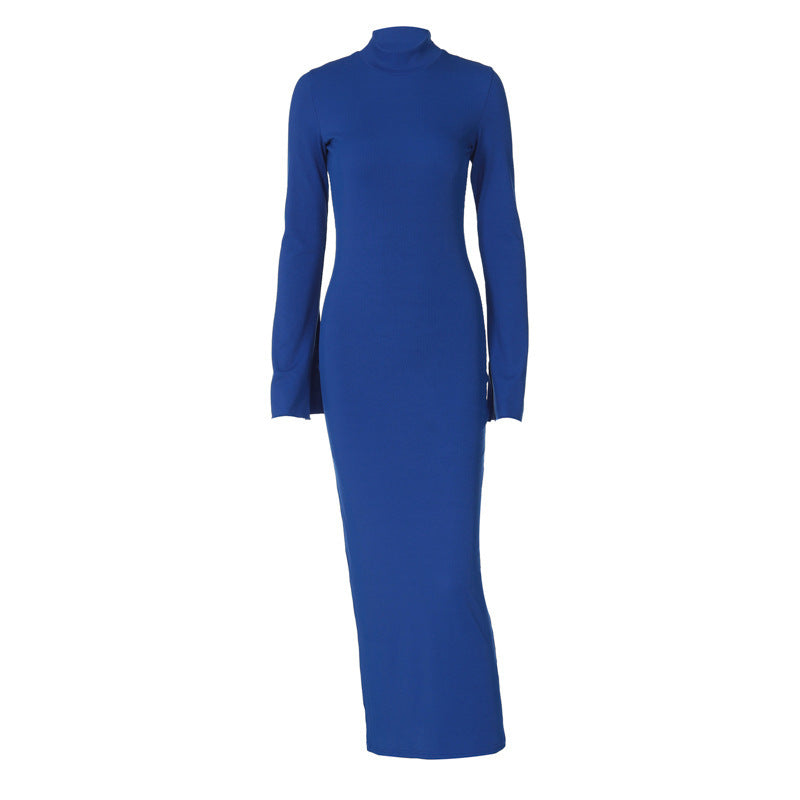 Jamie Turtleneck Long Sleeve Bodycon Maxi Dress