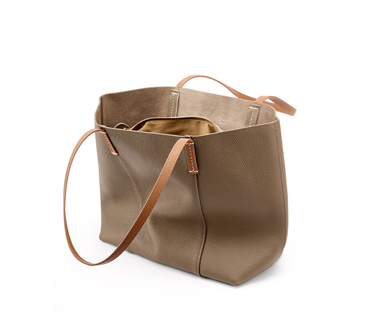 Grace Woman Leather Large Shopper Tote Bag