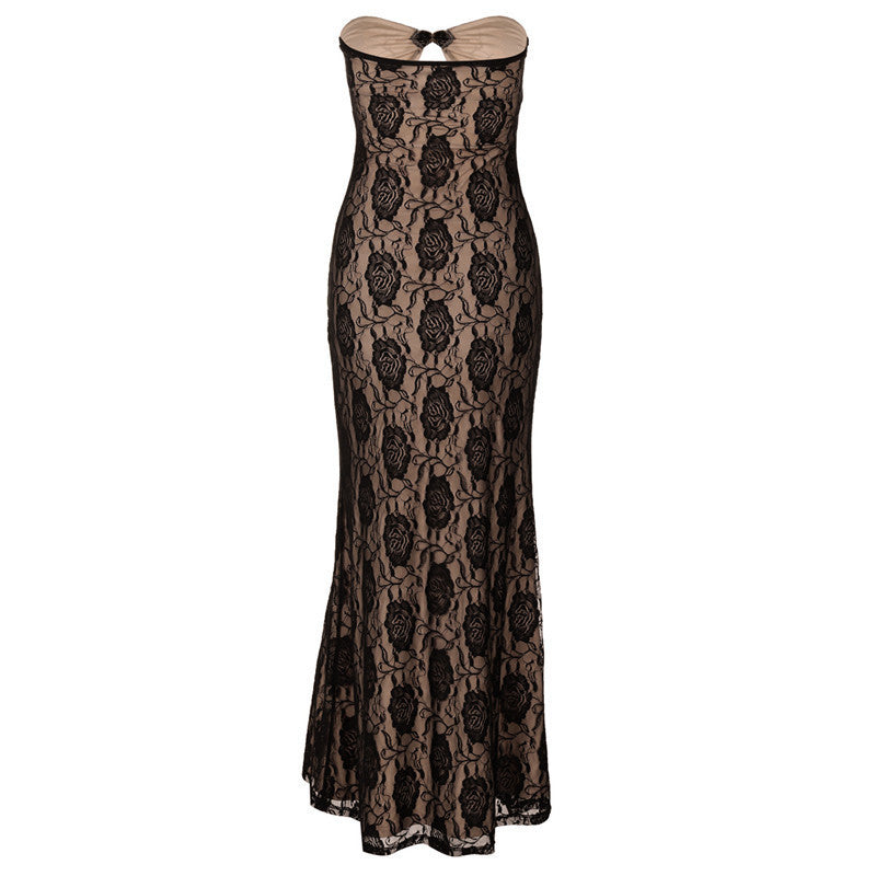 Peggy Hollow Out Lace Sexy Maxi Dress