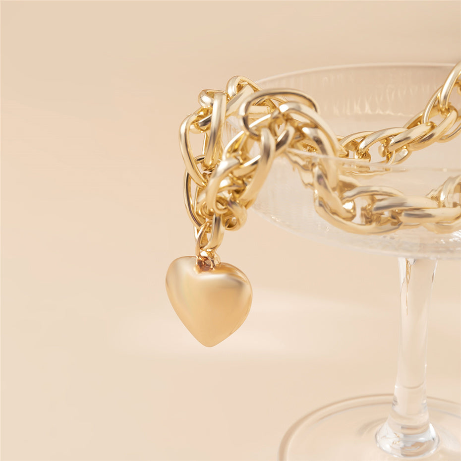 Tanya Punk Big Heart Pendant Necklace