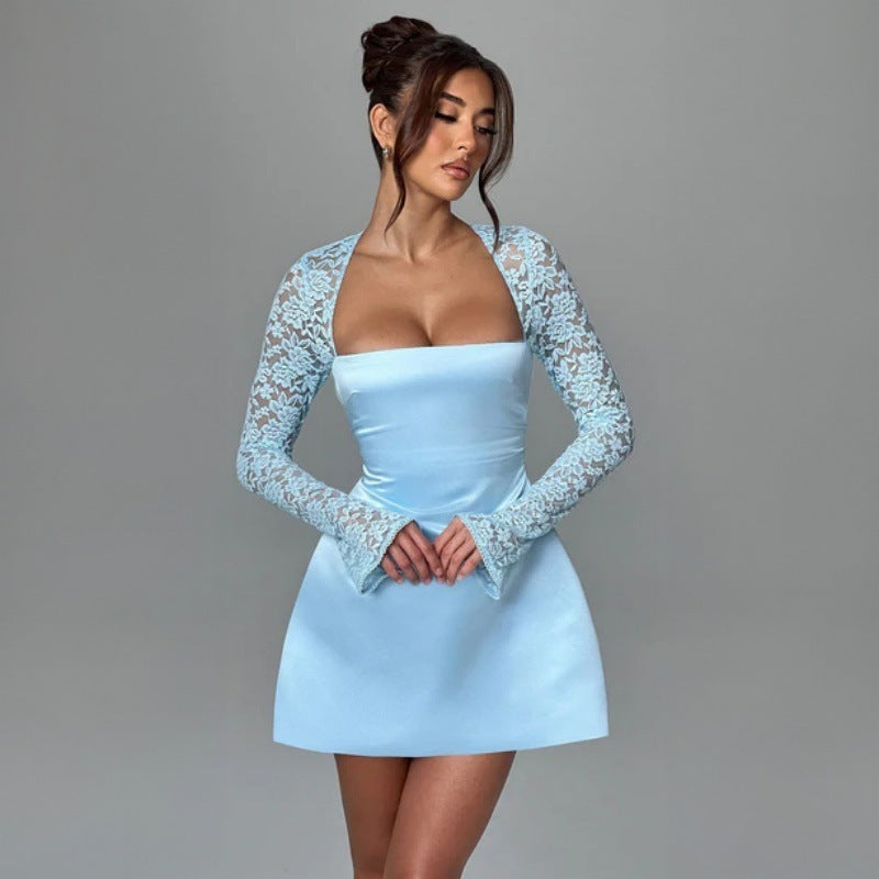 Tanya Lace Long Sleeve Sexy Mini Dress