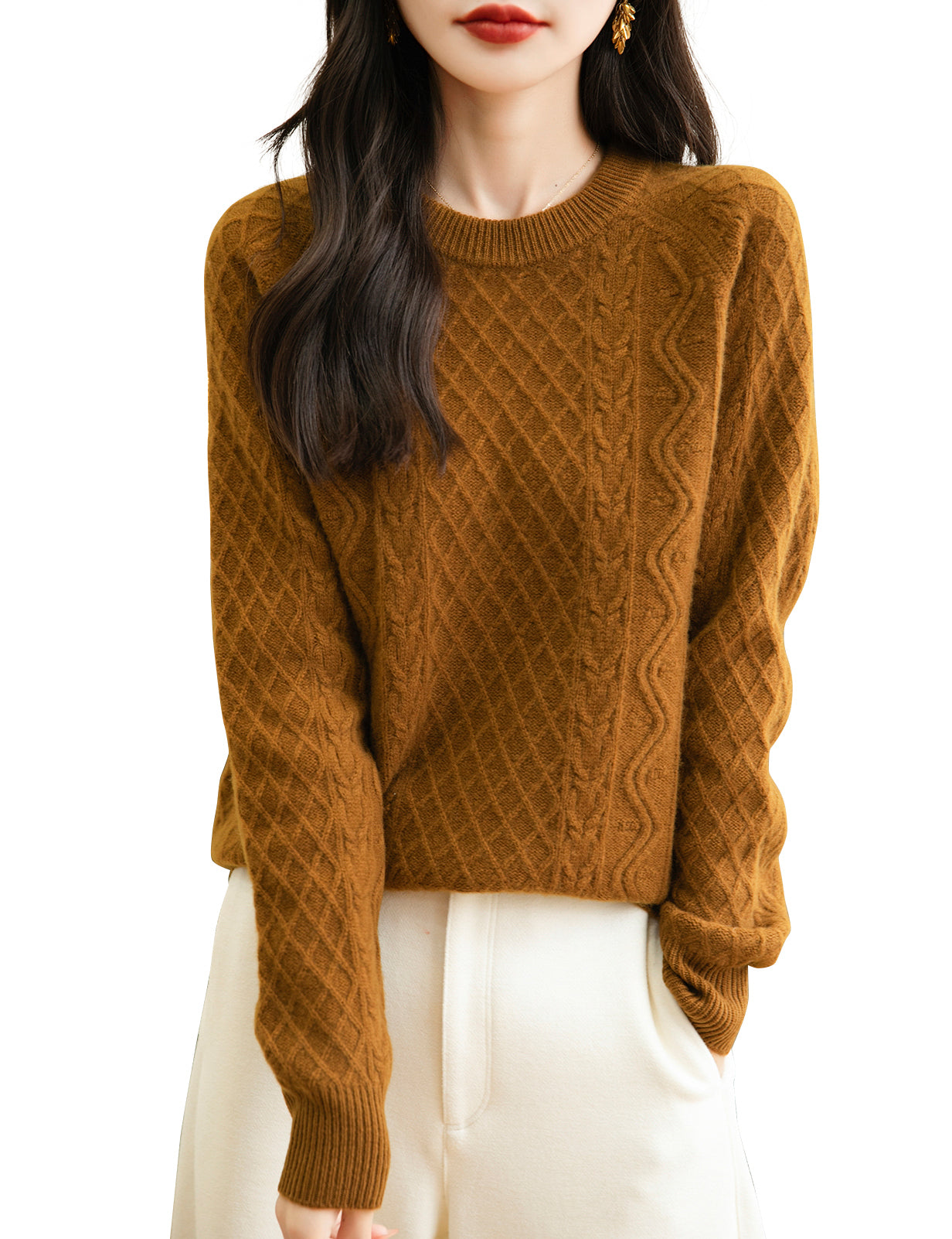 Nicole Woman O Neck Long Sleeve Sweater