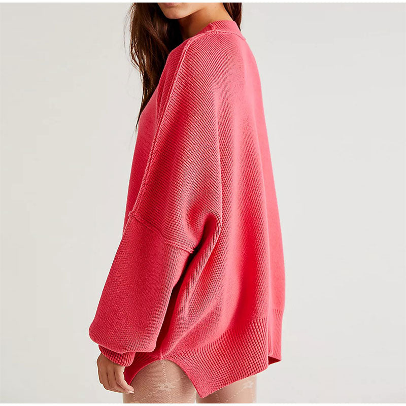 Pat Oversized Slit Knit Women Sweater