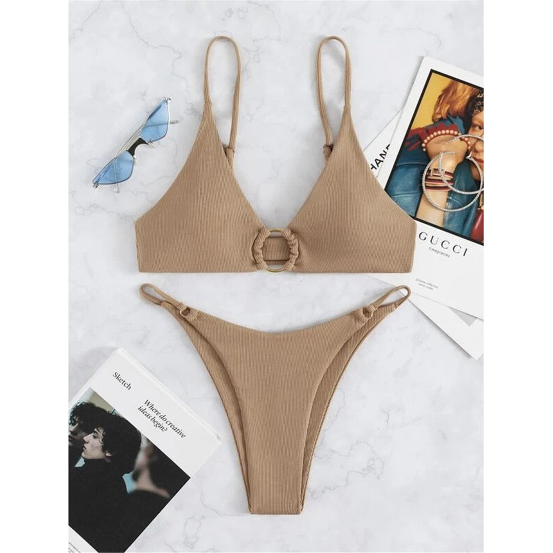 Diane High Cut Metal Ring Bikini
