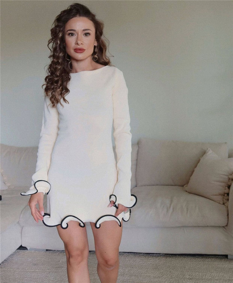 Helen Woman Long Sleeve Knit Mini Dress