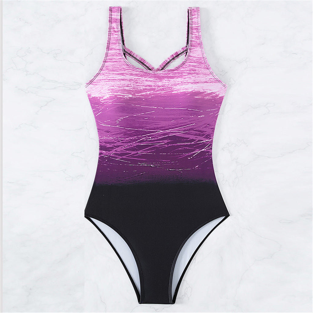 Lisa Tie Dye Gradient Cross Back Monokini