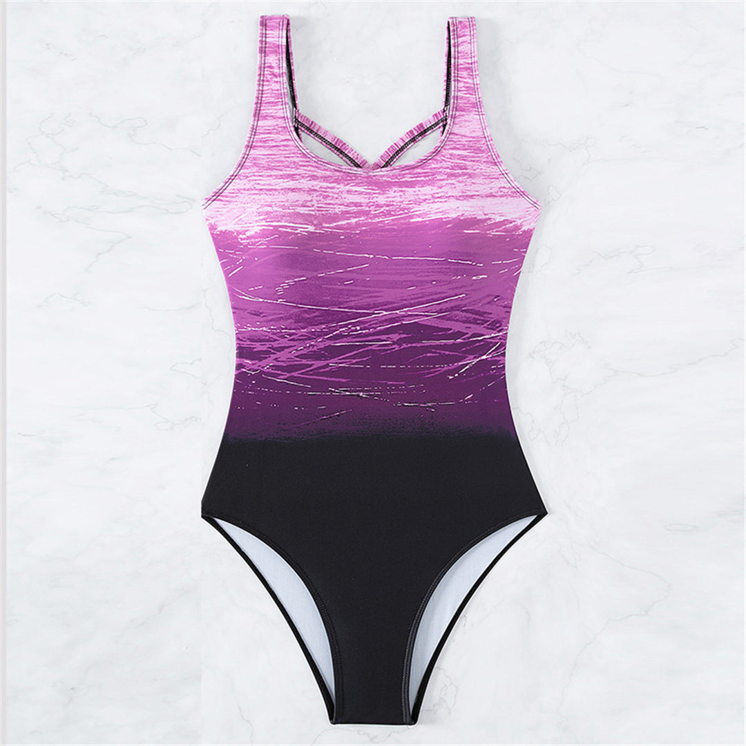 Lisa Tie Dye Gradient Cross Back Monokini