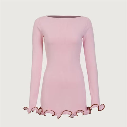 Helen Woman Long Sleeve Knit Mini Dress