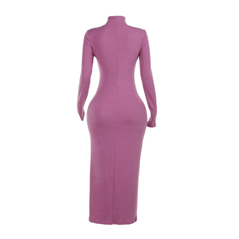 Rebecca Turtleneck Long Sleeve Maxi Dress