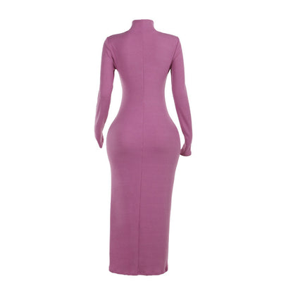 Rebecca Turtleneck Long Sleeve Maxi Dress