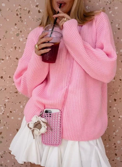 Patricia Woman Solid Color Round Neck Sweater