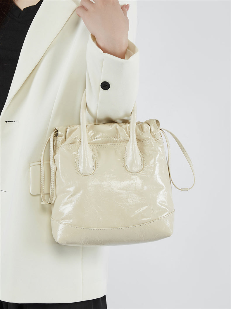 Margaret Genuine Leather Hobo Small Tote Handbag