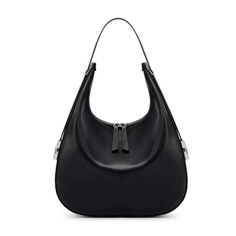 Monica Leather Large Crescent Shoulder Bag