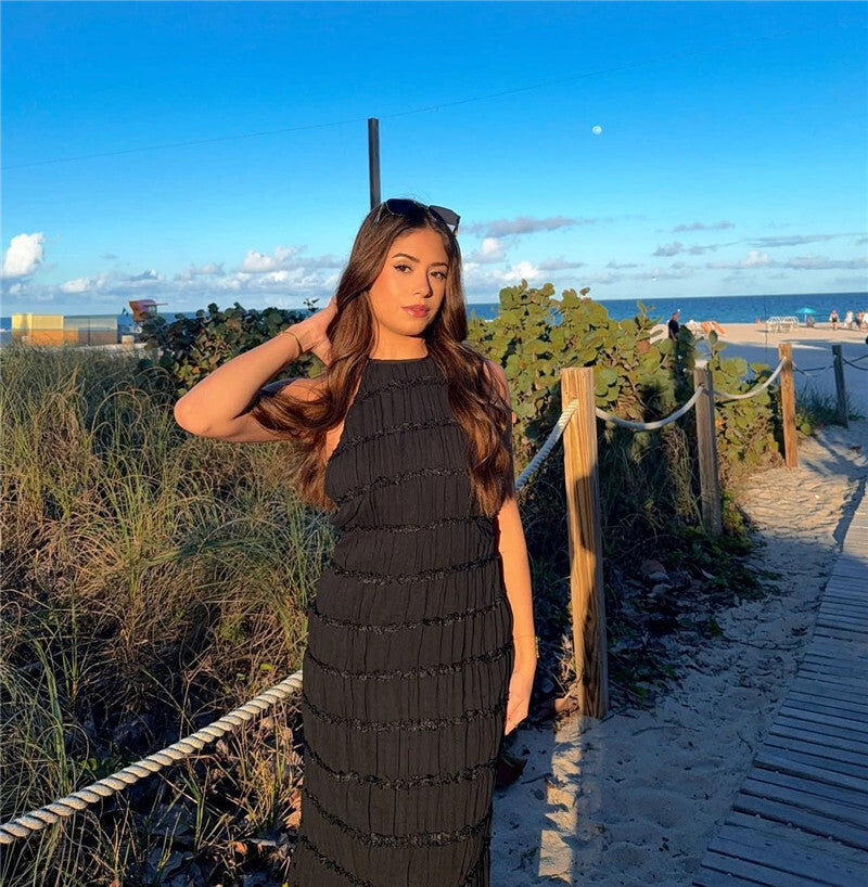 Ilona Halter Backless Sexy Maxi Dress