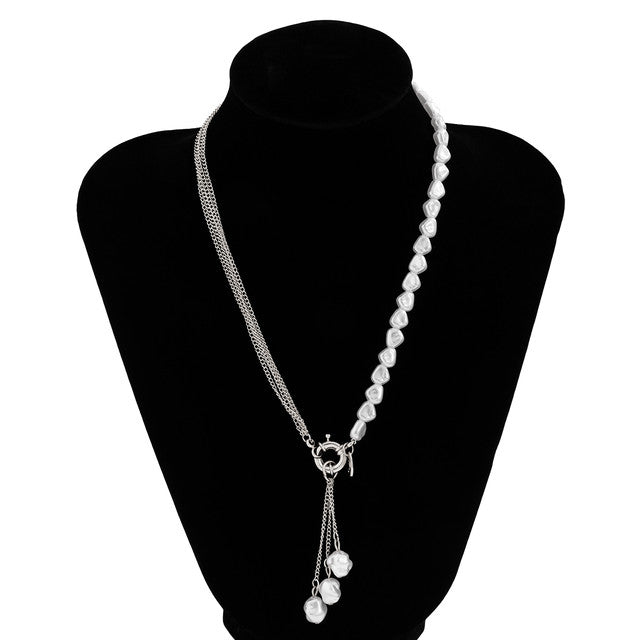 Jade Kpop Irregular Pearl Pendant Necklace
