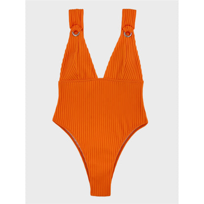 Jill Sexy Deep V Neck Ribbed Monokini