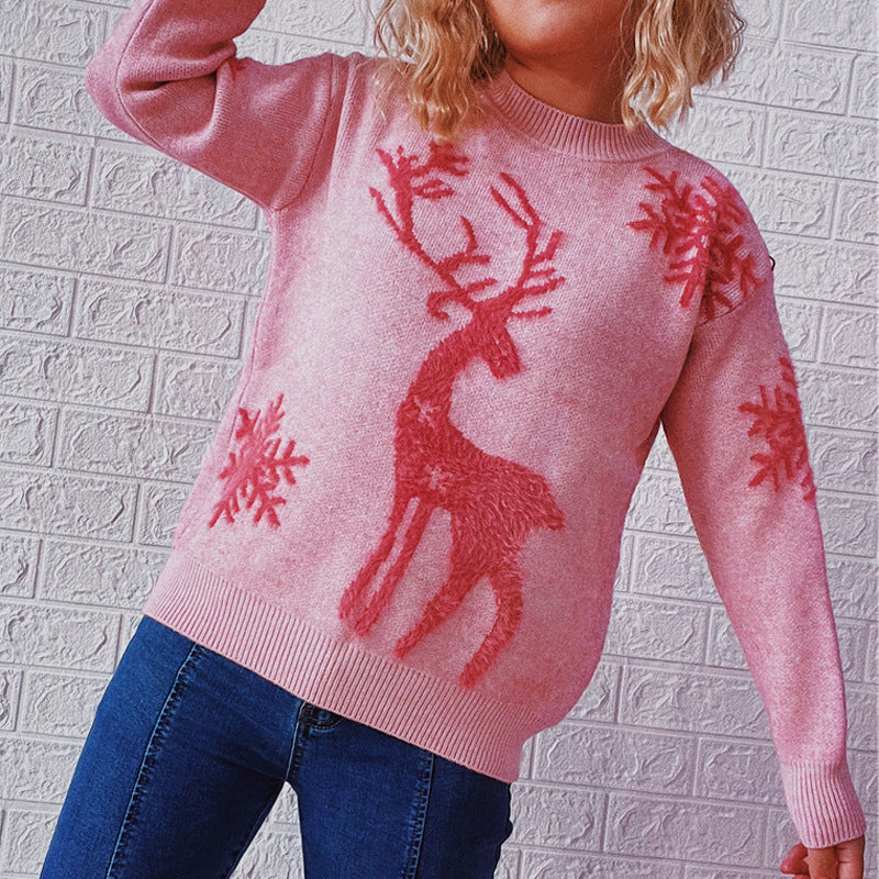 Melanie Christmas O-neck Knitted Women Sweater