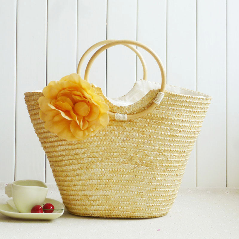 Holly Woman Bohemian Knitting Straw Bag