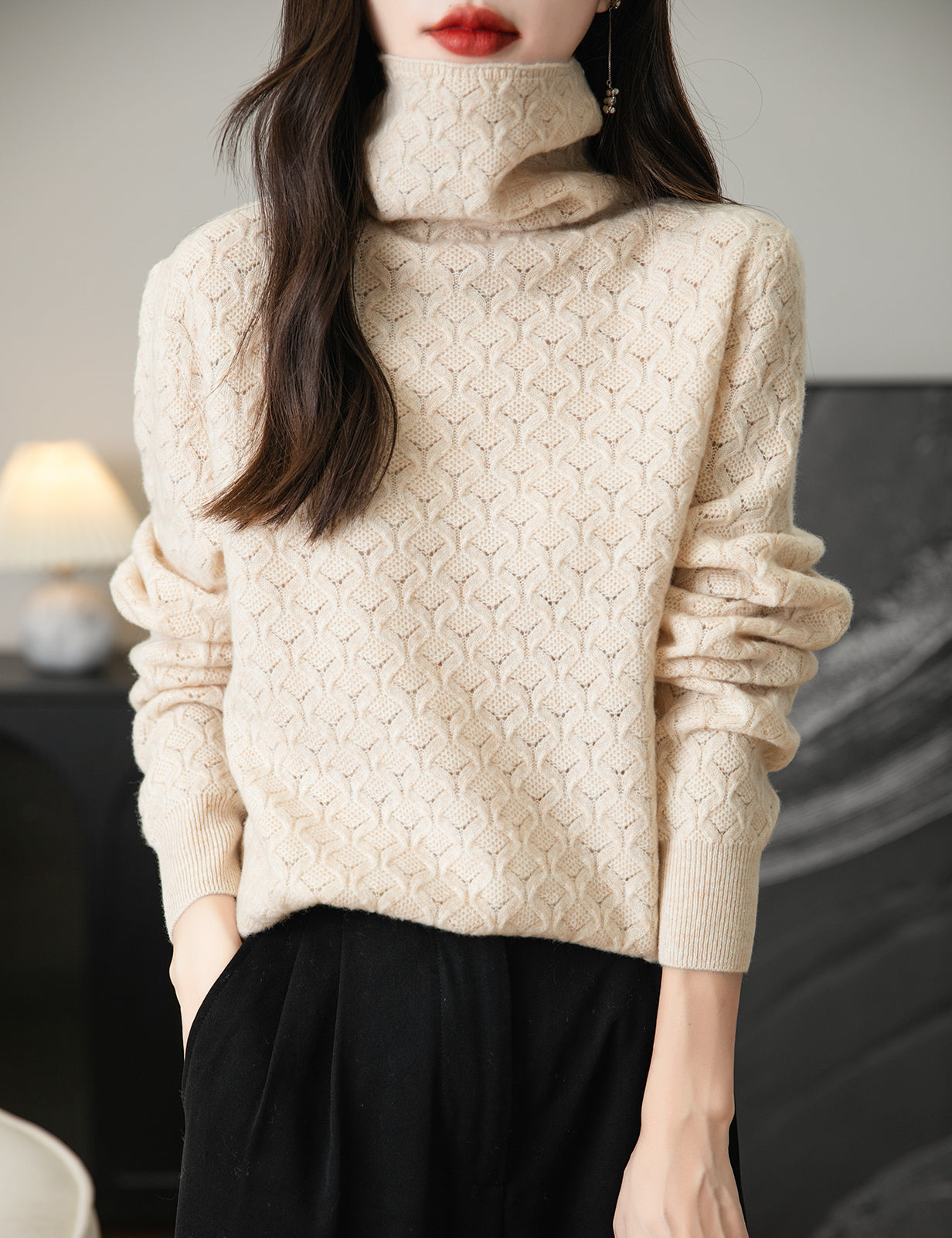 Phyllis Turtleneck Woman Knit Sweater