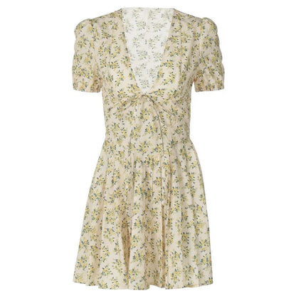 Teresa Deep V Neck Print Sexy Mini Dress