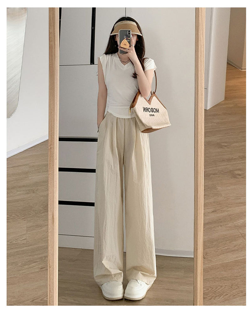 Patty Streetwear Wrinkle Women Wide Leg Pants