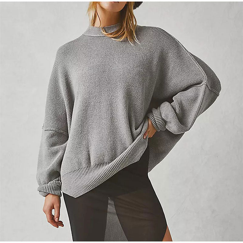 Pat Oversized Slit Knit Women Sweater
