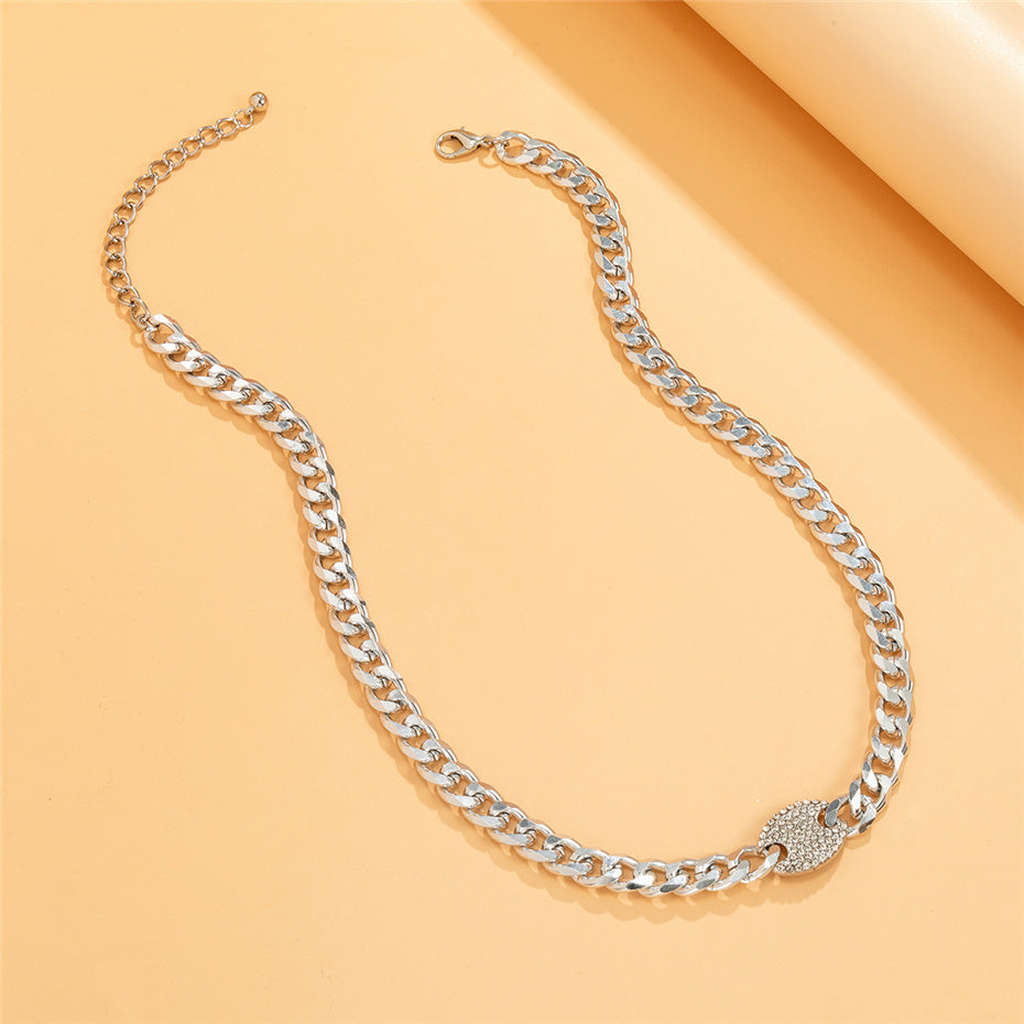 Leah Chain Pendant Choker Necklace