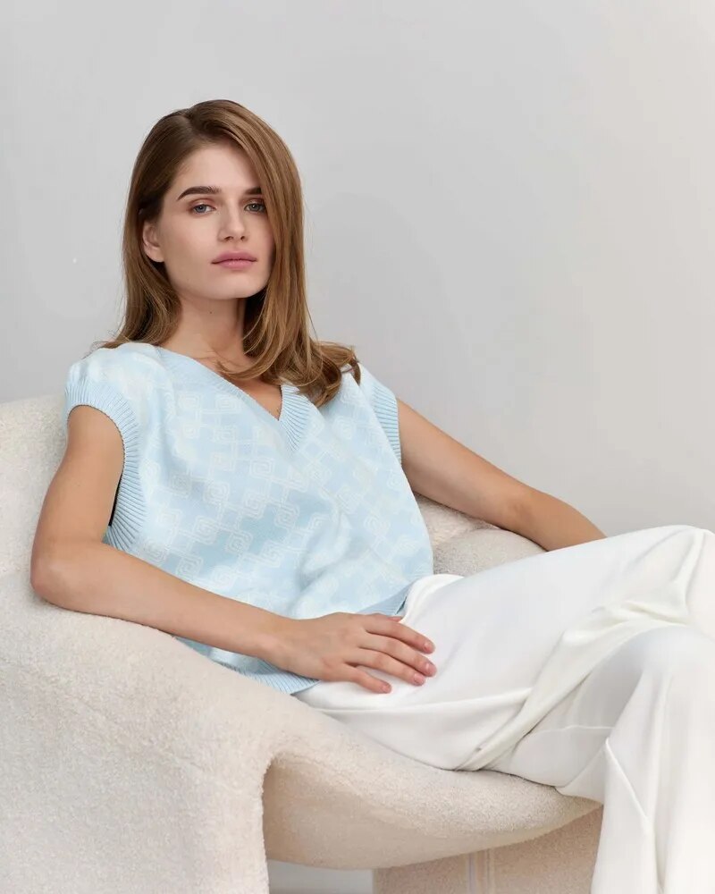 Leah Print Knitted Full Sleeve Women Sweater