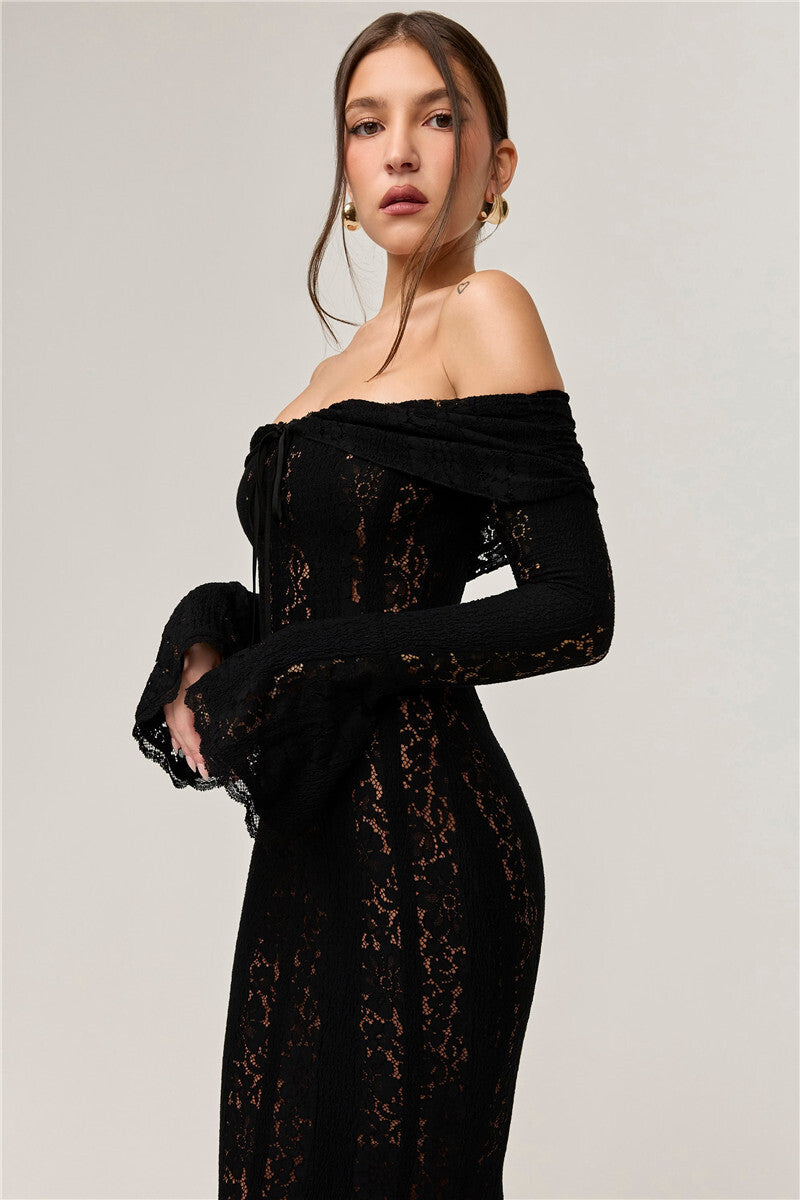 Regina Lace Off-shoulder Sexy Maxi Dress