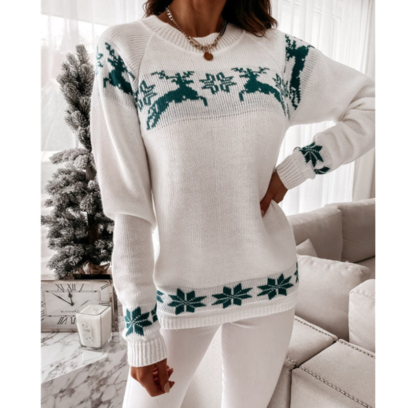 Priscilla Knitted O-neck Loose Women Sweater