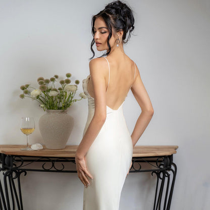 Diana Spaghetti Satin Long Dress