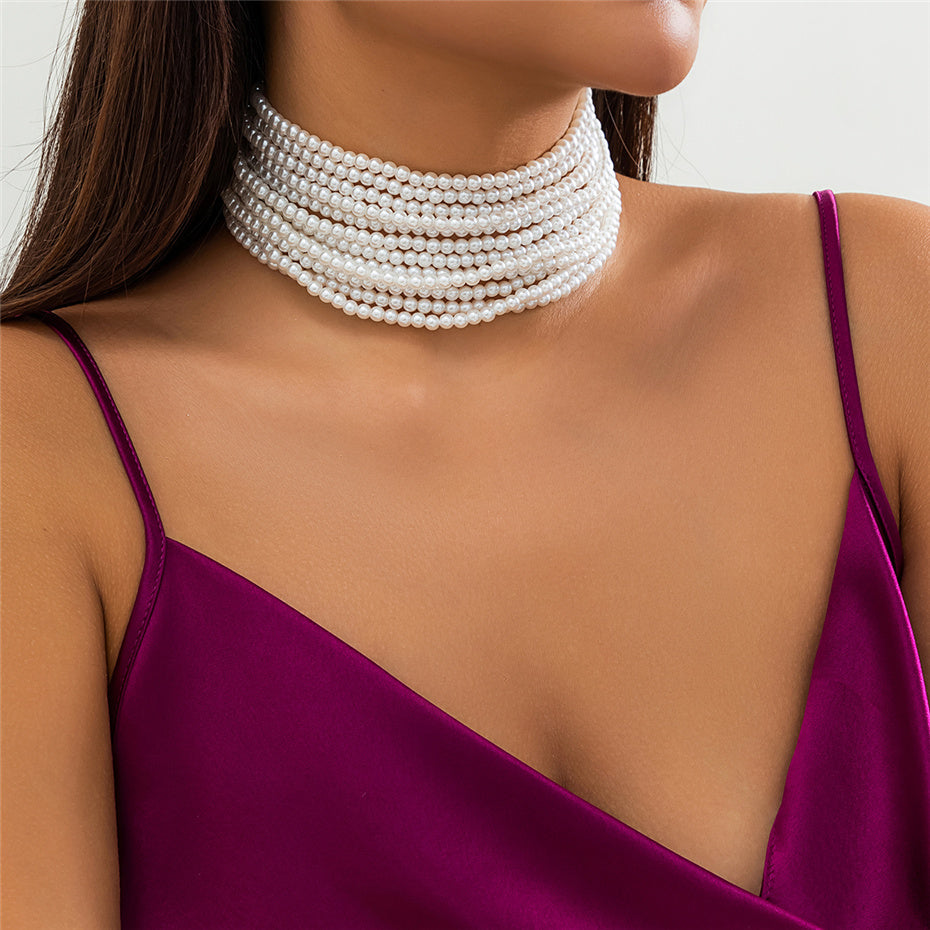Alyssa Pearl Chunky Beads Chain Necklace