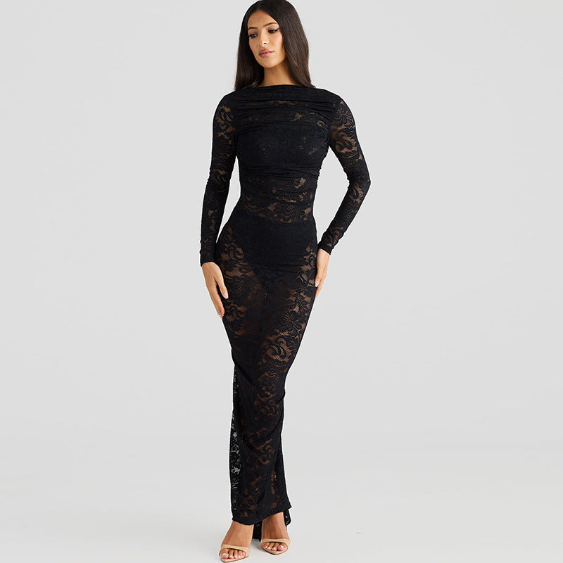 Stella Lace Backless Sexy Maxi Dress