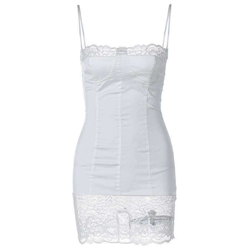 Marion Lace Patchwork Sexy Mini Dress